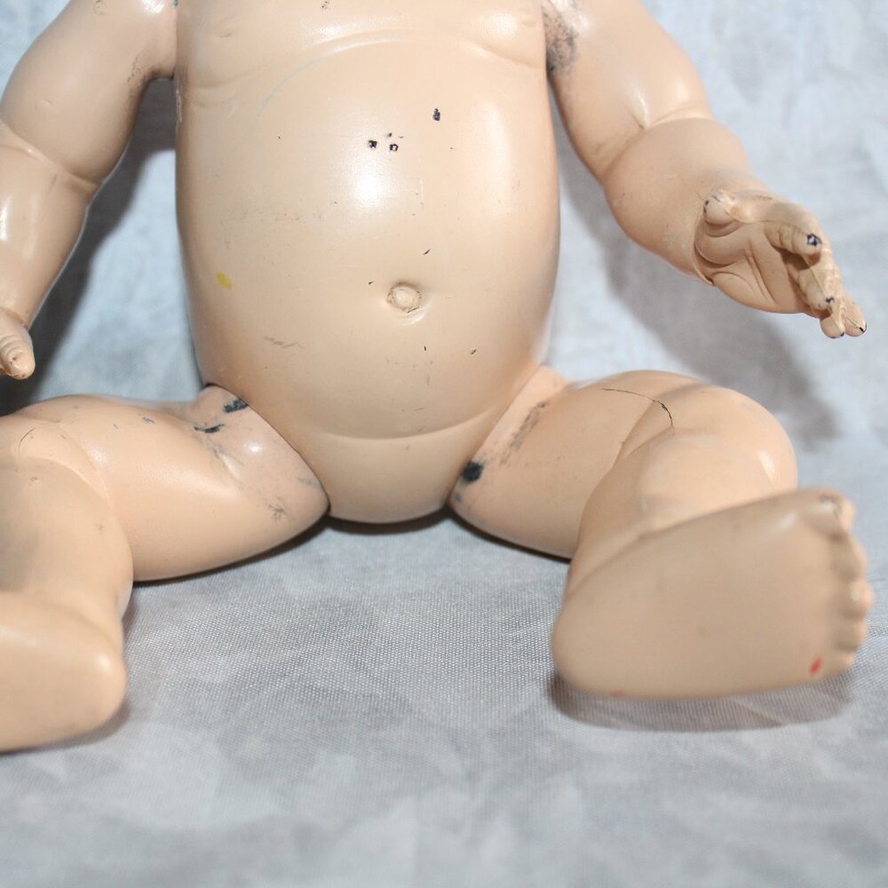 Vintage Composite Jointed Side Glancing Open Mouth 10.5" Baby Doll - Picture 4 of 15